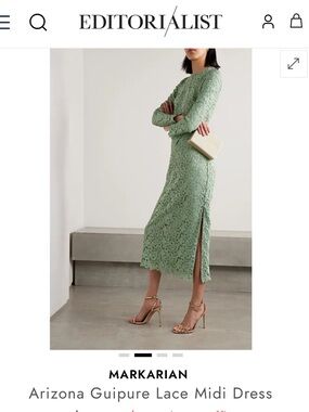 Markarian Arizona Guipure Lace Midi Dress in Sage